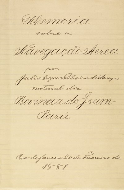 Manuscript about Aeronautics by Júlio Cézar Ribeiro de Souza